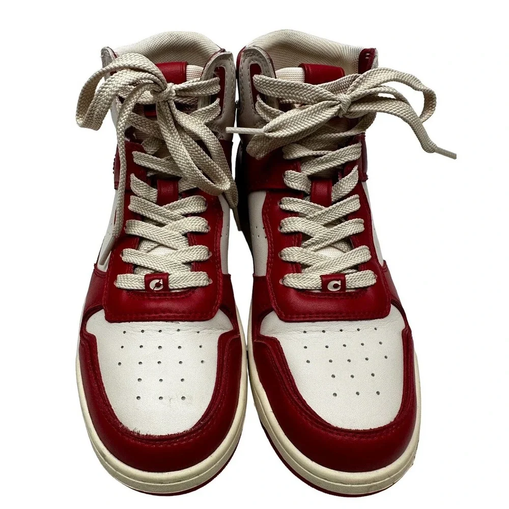 Coach Women's High Top Sport Red /Chalk‎ Sneakers / Size 7B / CG624 / Pre-owned